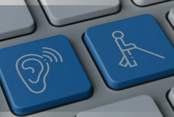 Teclas com símbolos de acessibilidade.