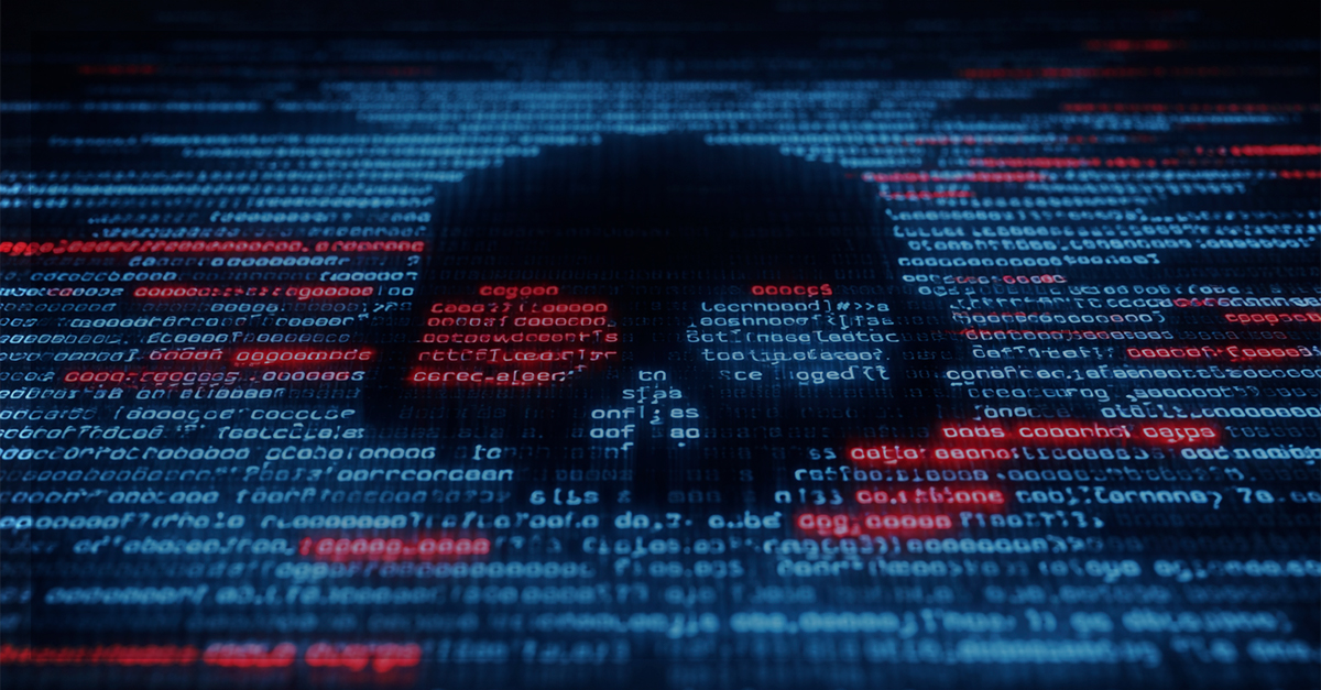 Linhas de código em tons de azul com trechos destacados em vermelho, representando a identificação de falhas e vulnerabilidades em sistemas digitais.